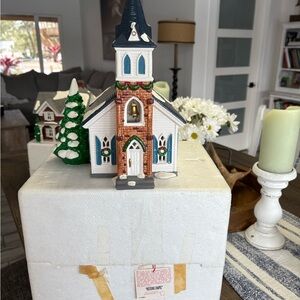 The Original Snow Village - Wedding Chapel and figurines